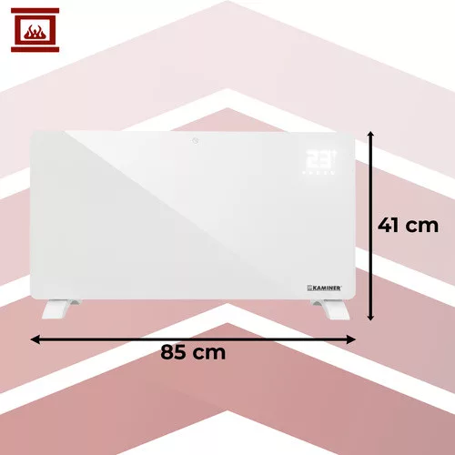Elektromos radiátor WiFi-vel és távirányítóval fehér, 85x41cm - 2500W