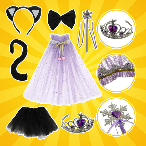 Gyerek cica jelmez szoknyával - 7db