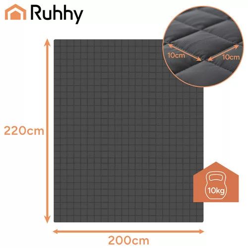 Ruhhy 10 kilogrammos súlyozott takaró, 200x220cm - szürke