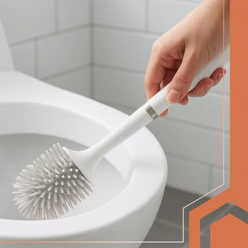 Ruhhy szilikon WC kefe tartóval - fehér