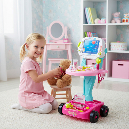 Játék orvos készlet kocsival - 18db