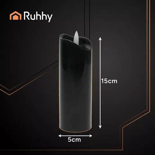 Ruhhy LED gyertya készlet fekete, 15x5cm - 12db