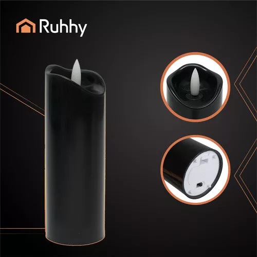 Ruhhy LED gyertya készlet fekete, 15x5cm - 12db