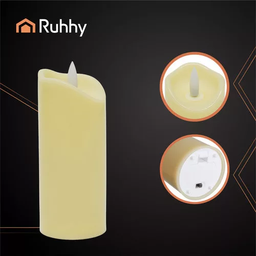 Ruhhy LED gyertya készlet bézs, 12,5x5cm - 4db