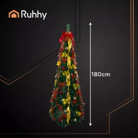 Ruhhy összecsukható díszített műfenyő - 180cm