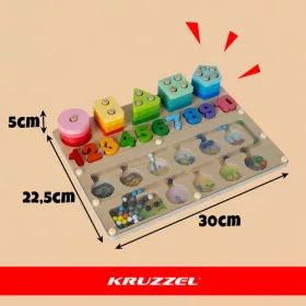 Kruzzel fa 3 az 1-ben fejlesztő játék - 30x22,5x5cm