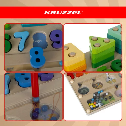 Kruzzel fa 3 az 1-ben fejlesztő játék - 30x22,5x5cm