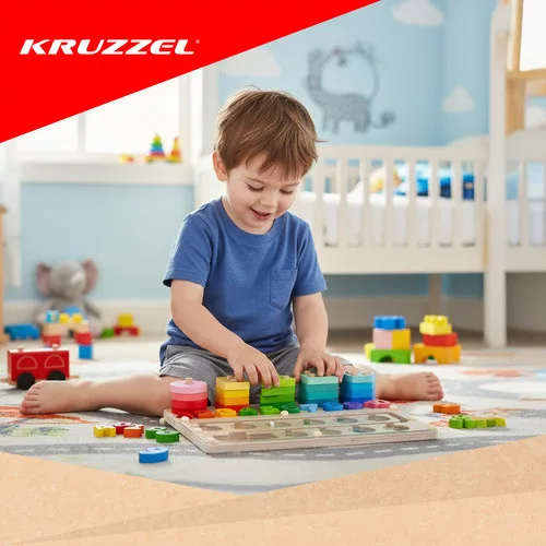 Kruzzel fa 3 az 1-ben fejlesztő játék - 30x22,5x5cm
