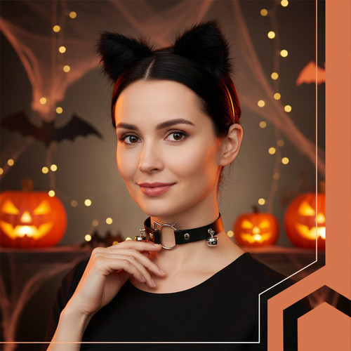 Ruhhy macska felnőtt jelmez készlet, fekete - 3db