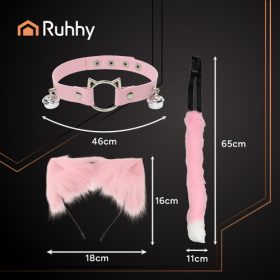 Ruhhy macska felnőtt jelmez készlet, rózsaszín - 3db