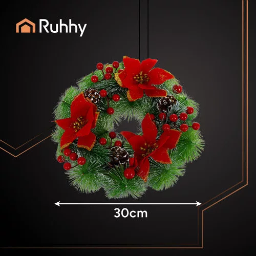 Ruhhy karácsonyi műkoszorú - 30cm