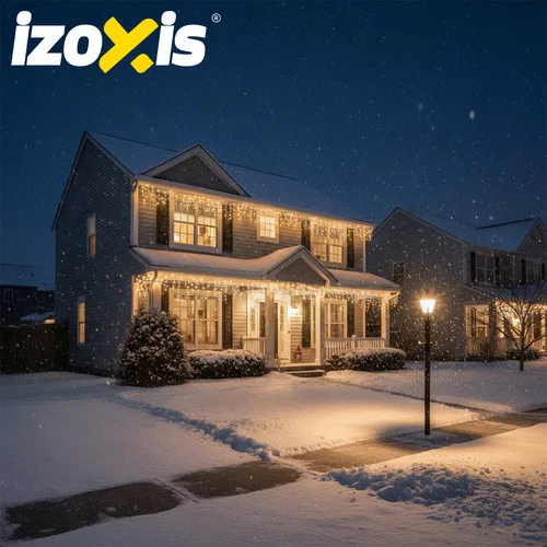 Izoxis kültéri karácsonyi 300 LED-es fényfüzér, 15m - meleg fehér