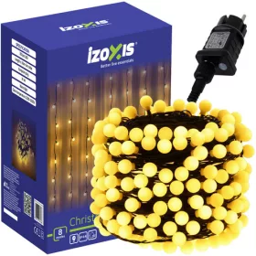   Izoxis kültéri karácsonyi 300 gömb LED-es fényfüzér, 30m - meleg fehér