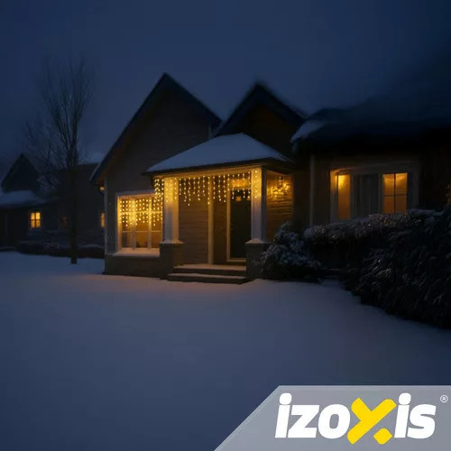 Izoxis kültéri karácsonyi 100 LED-es fényfüzér, 6m - meleg fehér