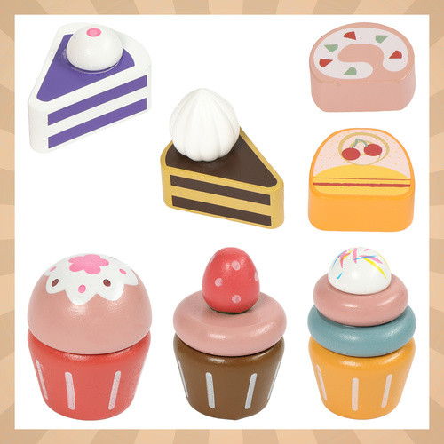 Kruzzel fa játék sütemények állvánnyal és tálcával