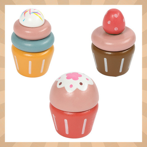 Kruzzel fa játék sütemények állvánnyal és tálcával