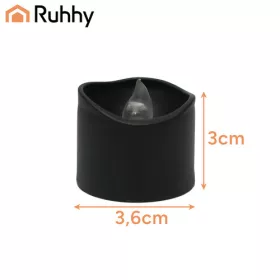 Ruhhy LED gyertya készlet 12db, 3x3,6cm - fekete