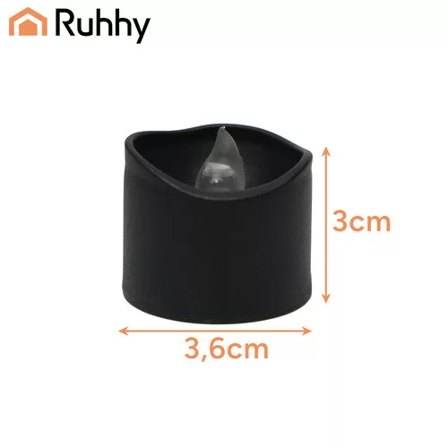 Ruhhy LED gyertya készlet 12db, 3x3,6cm - fekete