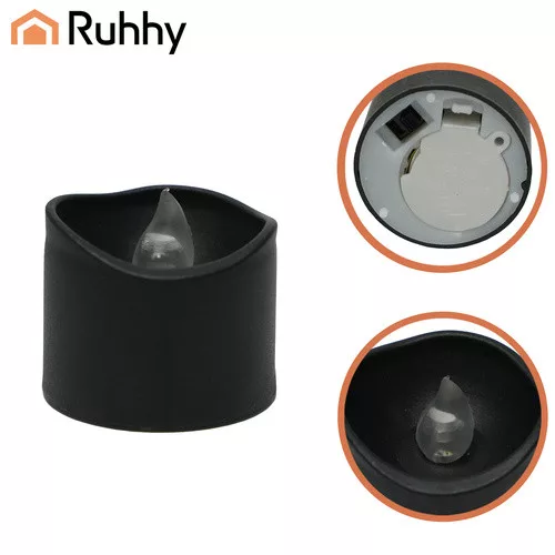 Ruhhy LED gyertya készlet 12db, 3x3,6cm - fekete