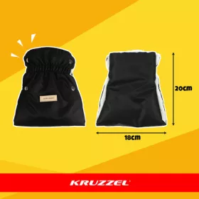  Kruzzel kesztyű babakocsihoz és szánkóhoz, 20x18cm - fekete