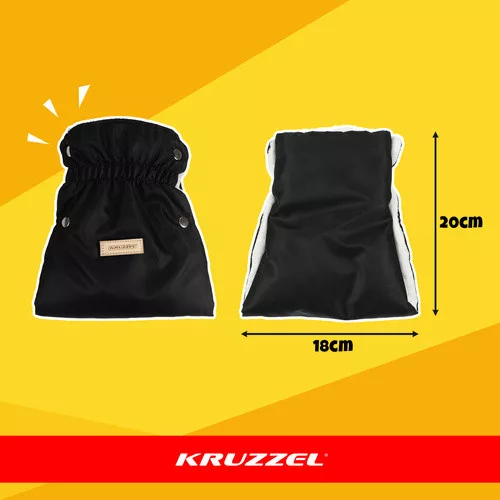 Kruzzel kesztyű babakocsihoz és szánkóhoz, 20x18cm - fekete