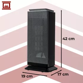   Elektromos álló hősugárzó távirányítóval, fekete 42x19x17cm - 2000W