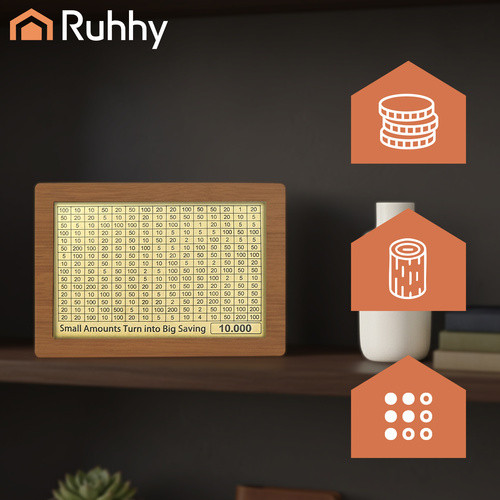 Fa pénzpersely jelölő táblával - 20x14,5x7,7cm