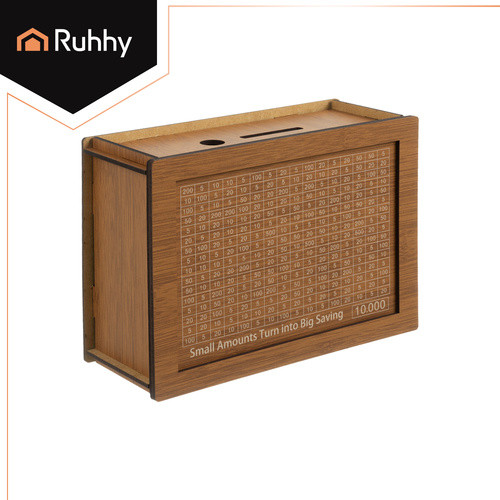 Fa pénzpersely jelölő táblával - 20x14,5x7,7cm