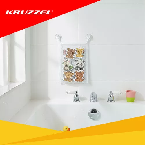 Habszivacs állatos fürdőjáték készlet szárító hálóval - 12db