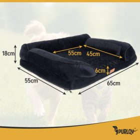 Ortopédiai kisállat ágy, fekete - 65x55x18cm