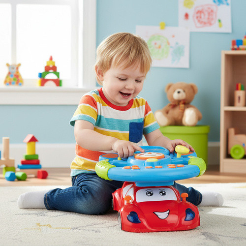 Interaktív kormány játék fény és hanghatásokkal