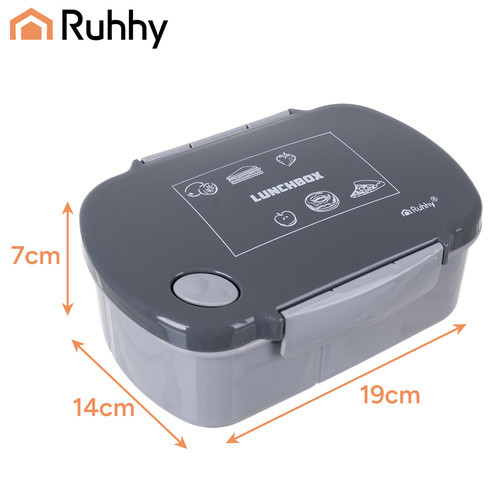 Uzsonnásdoboz gőzszeleppel, szürke 14x19x7cm - 800ml