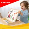 Kétoldalas mágneses kréta és szárazon törölhető tábla fa dobozban kiegészítőkkel