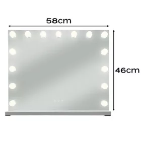 LED-es kozmetikai tükör érintőpanellel - 58x46cm