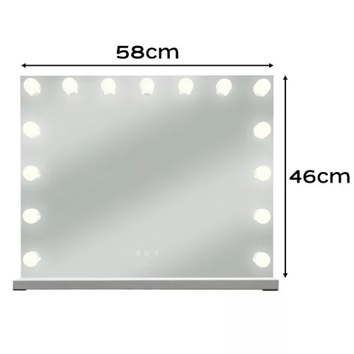 LED-es kozmetikai tükör érintőpanellel - 58x46cm