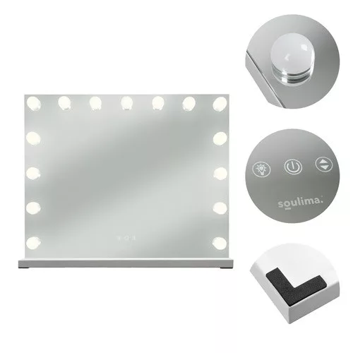 LED-es kozmetikai tükör érintőpanellel - 58x46cm