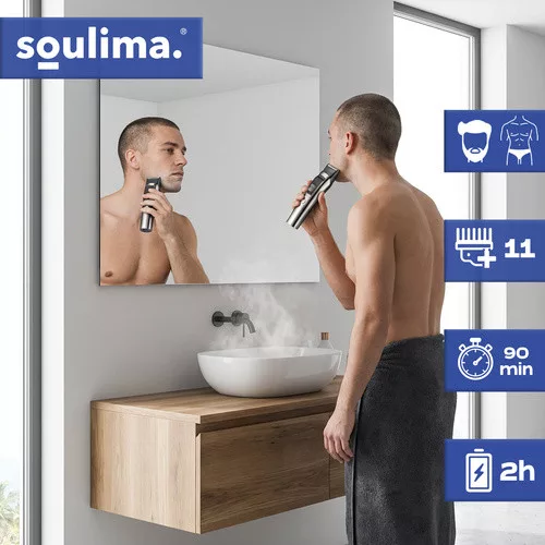 Akkumulátoros borotva, hajvágó és trimmelő készlet LCD kijelzővel