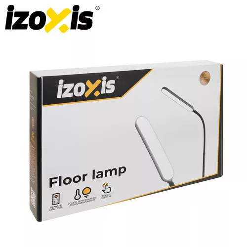 LED állólámpa állítható színhőmérséklettel, távirányítóval és érintőpanellel, fekete - 180cm