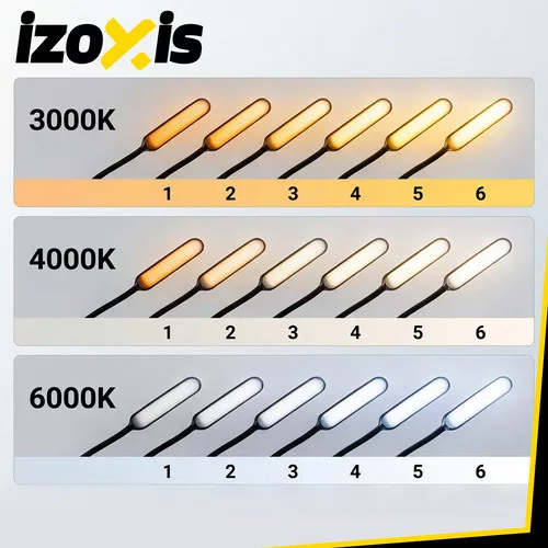 LED állólámpa állítható színhőmérséklettel, távirányítóval és érintőpanellel, fekete - 180cm