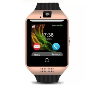   AlphaOne Q18 ívelt kijelzős SIM kártyás okosóra, 41x48x12mm - arany/fekete