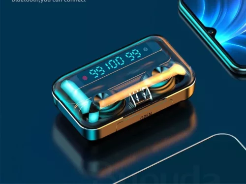 F9-10 TWS Bluetooth Headset - fekete
