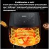 Digitális kijelzős olaj nélküli prémium sütő, fritőz, 6L, 2400W fekete