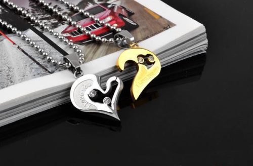 Két részes szív medálos nyaklánc