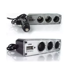 3-as szivargyújtó elosztó autóba USB porttal