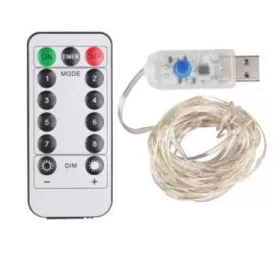   AlphaOne Usb ledesfényfüzér karácsonyi távirányítóval 10 méteres