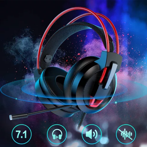 HellCrack Z11 gaming Piros Fejhallgató headset