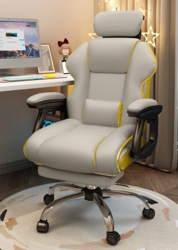 Gamer Elegance lábtartós szék szürke
