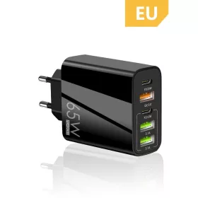 Hálózati gyorstöltő 3 USB-A és 2 USB-C porttal - 65W
