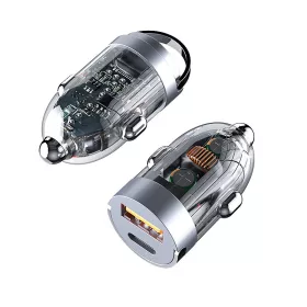   120 W autós töltő szett, kétportos autós töltőadapter + töltőkábel