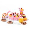 75 elemből álló díszíthető szülinapi torta sütikkel, kiegészítőkkel , rózsaszín